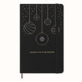 Moleskine Festive Holiday Notebook, Hard Cover, Ruled, Large (5" x 8.25"), Black, 240 Pages