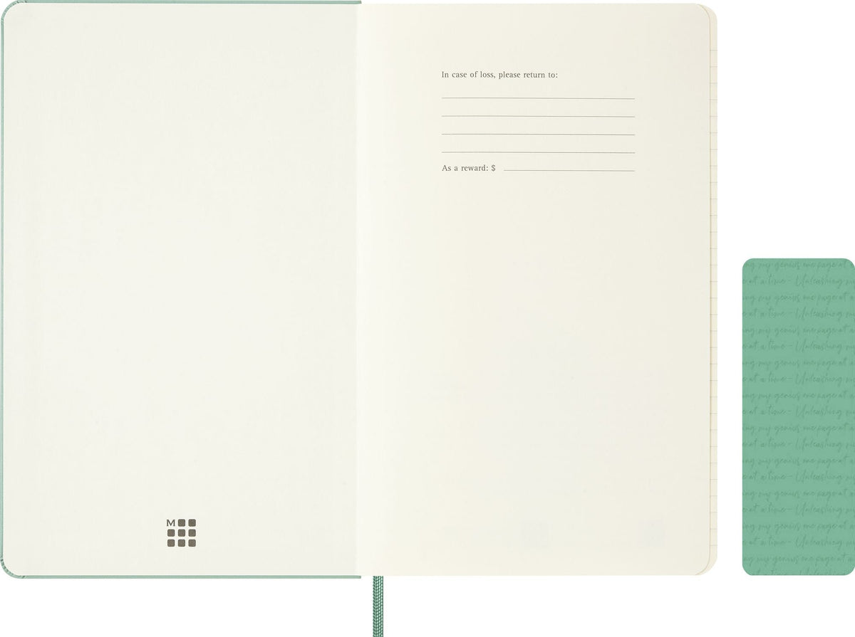 Moleskine Colored Patterned Notebook, Hard Cover, Large (5" x 8.25") Ruled/Lined, Sage Green, 240 Pages