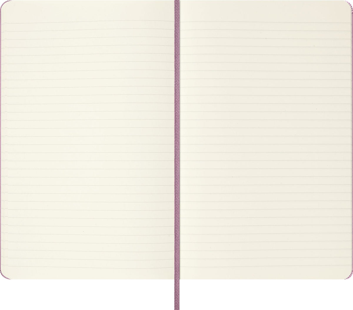 Moleskine Colored Patterned Notebook, Hard Cover, Large (5" x 8.25") Ruled/Lined, Majestic Pink, 240 Pages