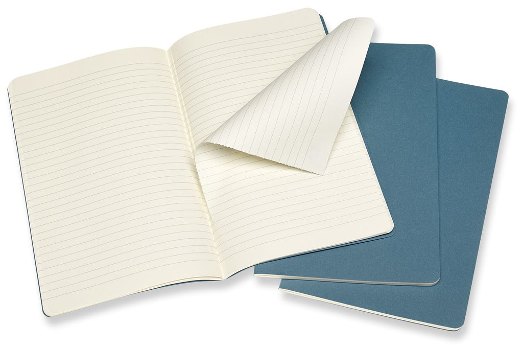 Moleskine Cahier Journal, Large, Ruled, Brisk Blue (8.25 x 5)