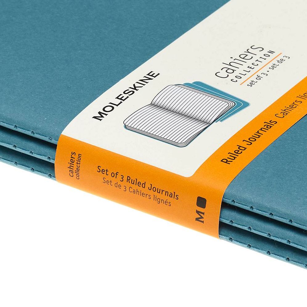 Moleskine Cahier Journal, Large, Ruled, Brisk Blue (8.25 x 5)