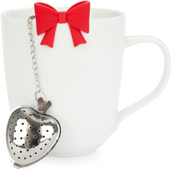 Coquette Tea Infuser with Romantic Red Bow