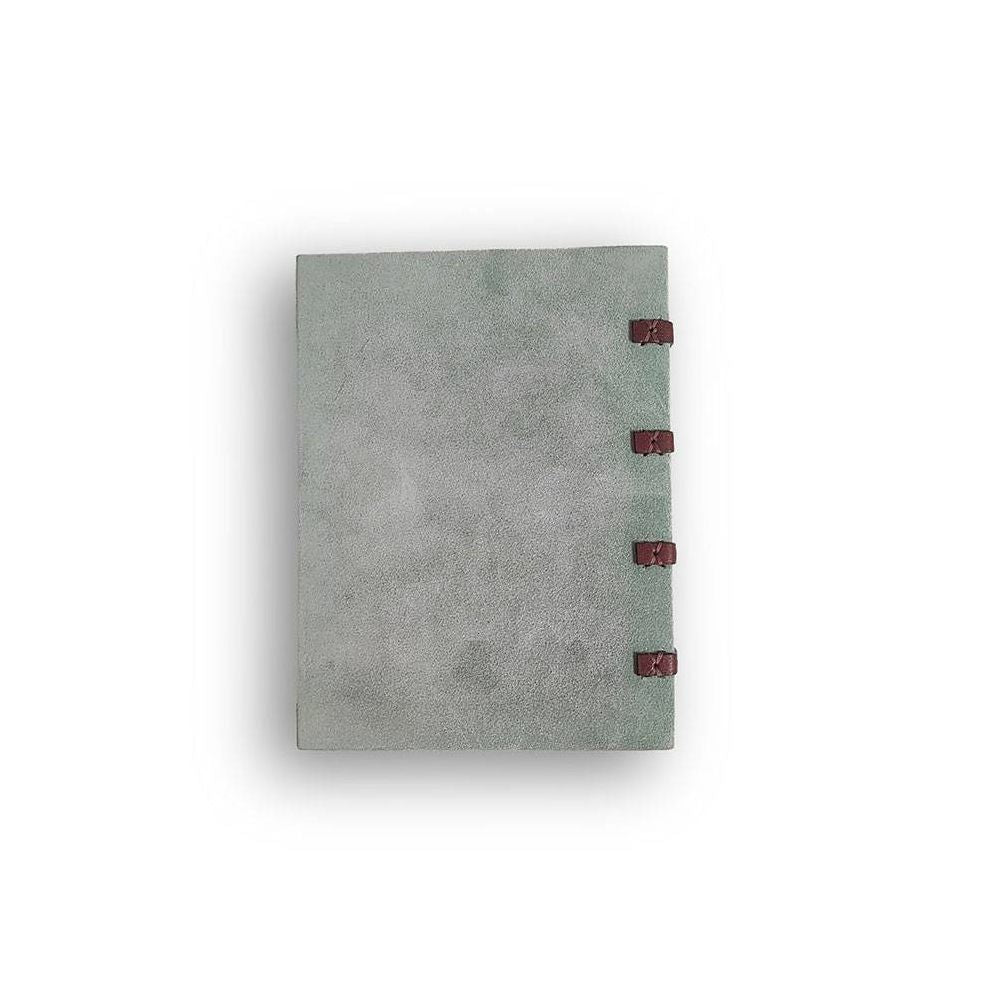 Coptic Bound Embossed Sage Suede Journal