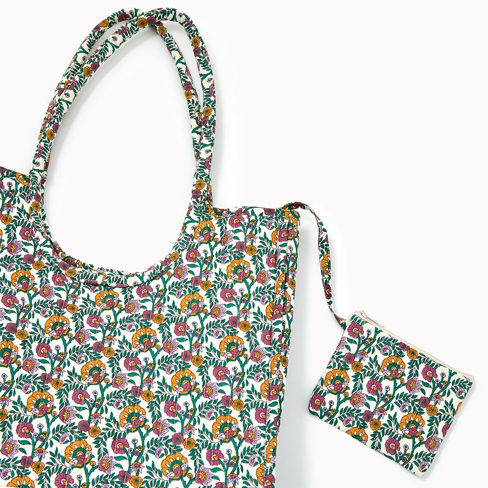 Quilted Tote Bag with Coin Purse