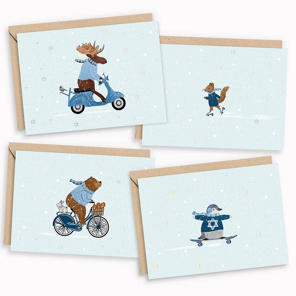 Hanukkah Crusing Critters Stationery Set