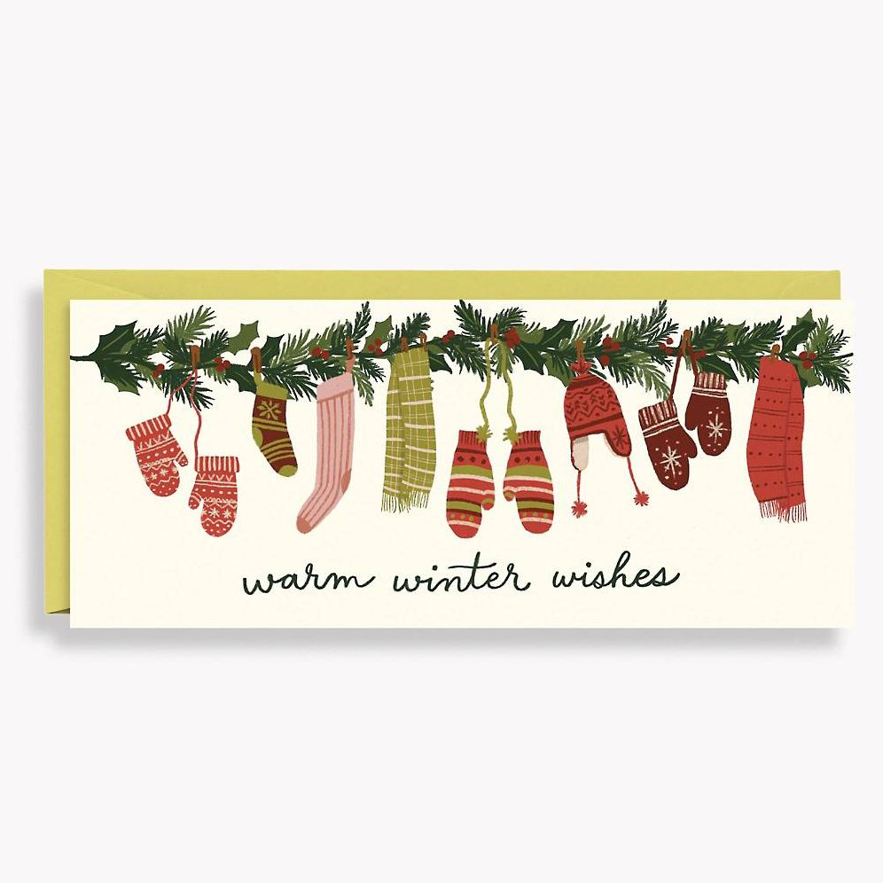 Christmas Warm Wishes Mittens Money Card Stationery Set