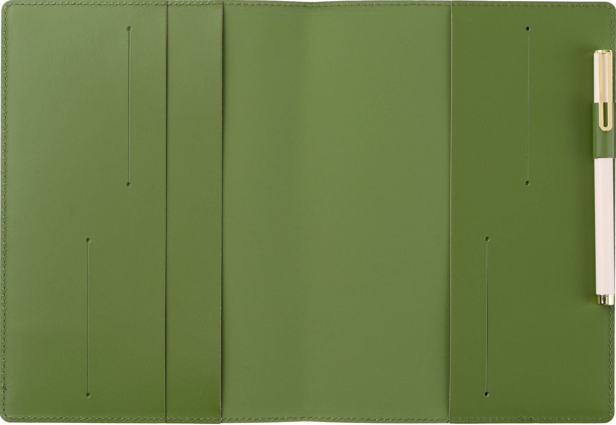 Paper Source Green Leather Refillable A5 Journal Cover