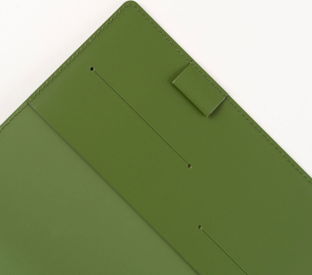 Paper Source Green Leather Refillable A5 Journal Cover