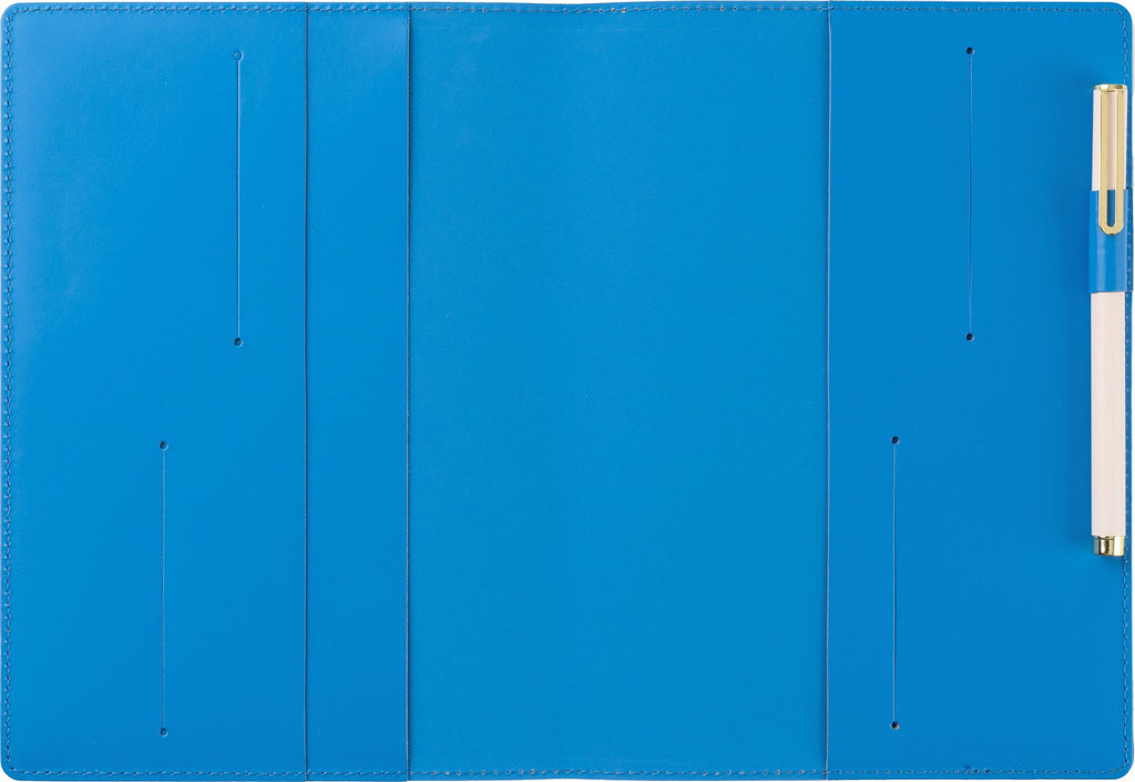 Paper Source Blue Leather Refillable A5 Journal Cover