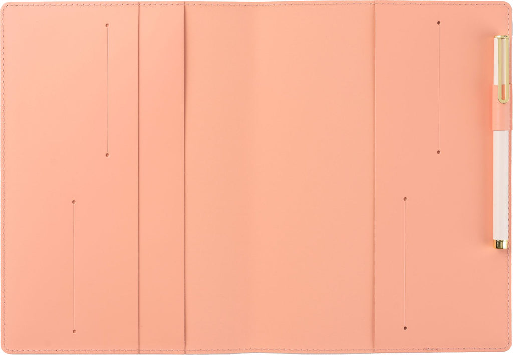 Paper Source Peach Leather Refillable A5 Journal Cover