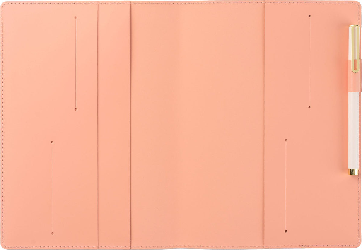 Paper Source Peach Leather Refillable A5 Journal Cover