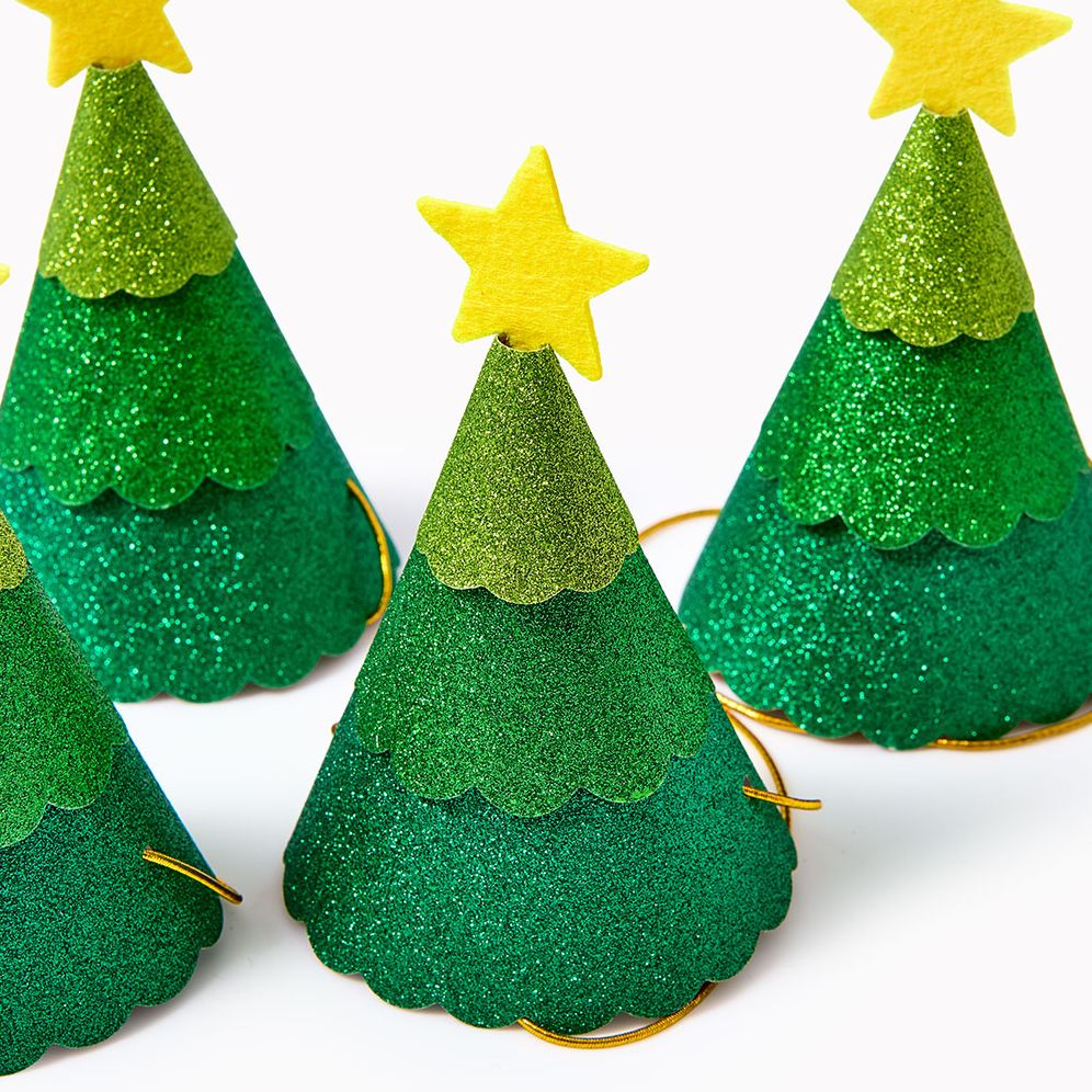 Glitter Tree Party Hats