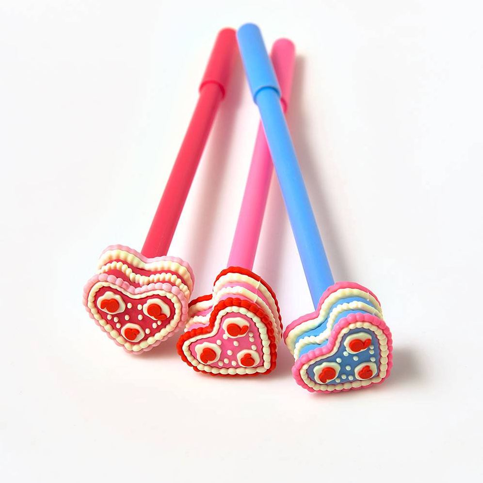 Heart Cake Pens, 3 styles assorted