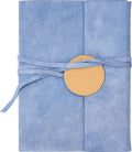 Periwinkle Suede Flap Journal with Round Leather Detail