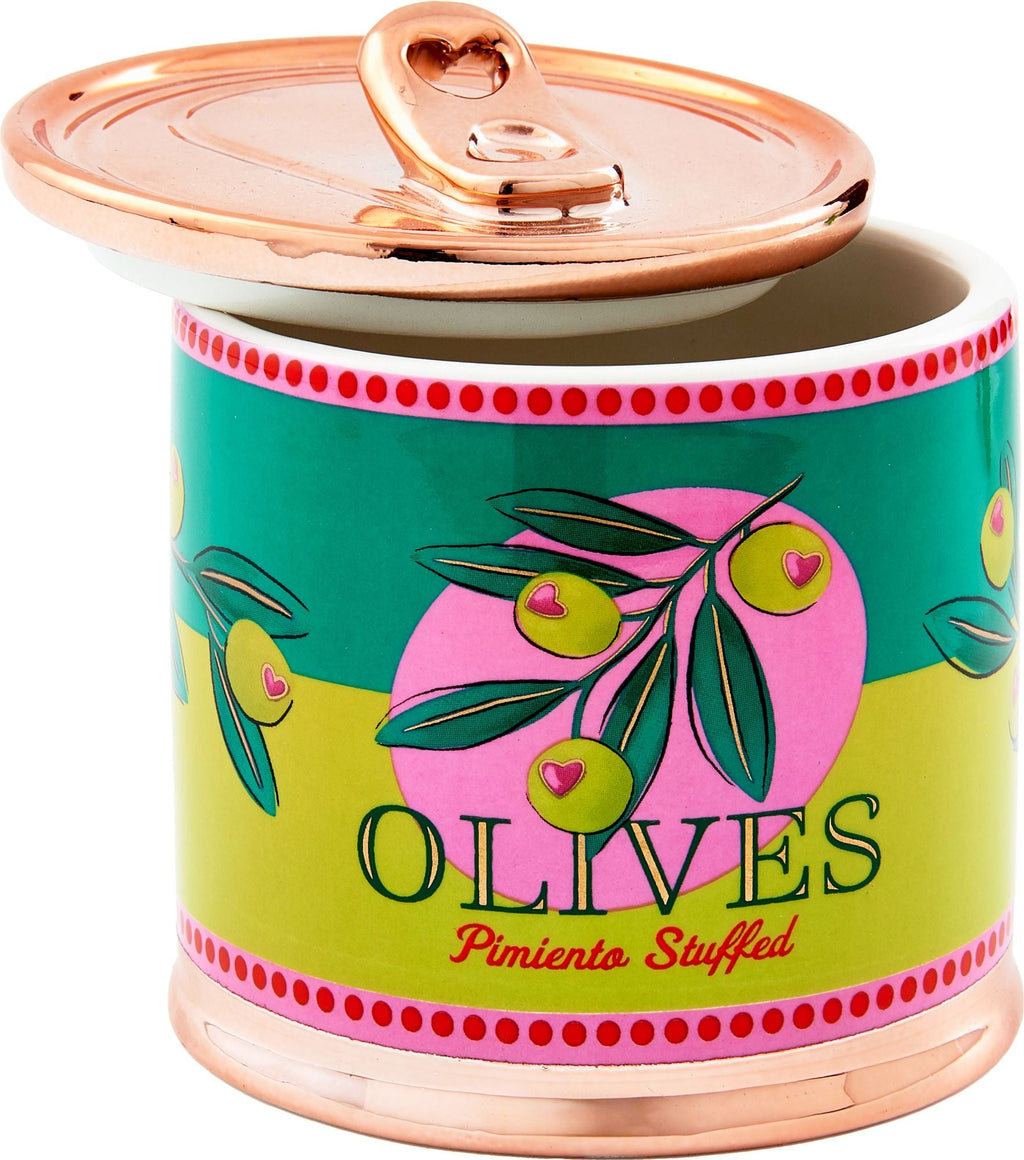 Olive Lidded Trinket Dish