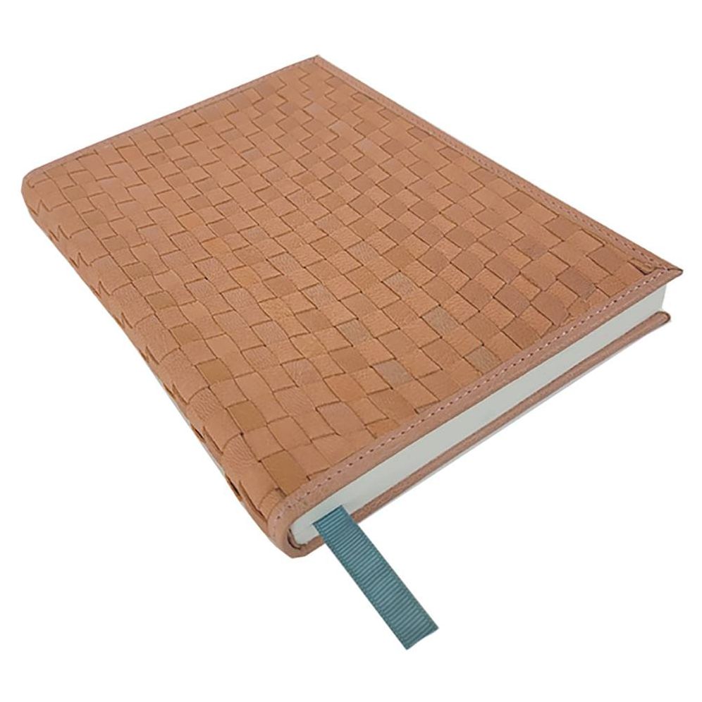 Peach Woven Leather Journal