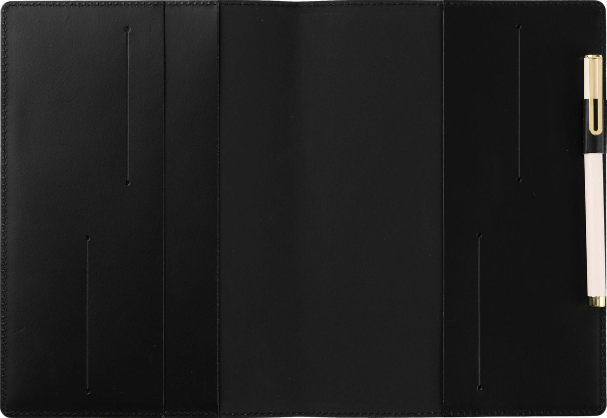 Paper Source Black Leather Refillable A5 Journal Cover