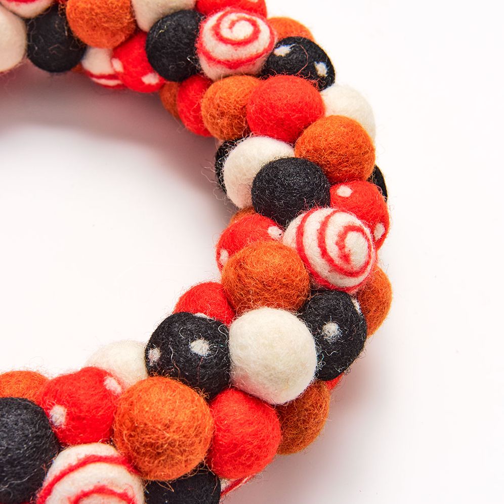 Halloween Felt Pom Wreath
