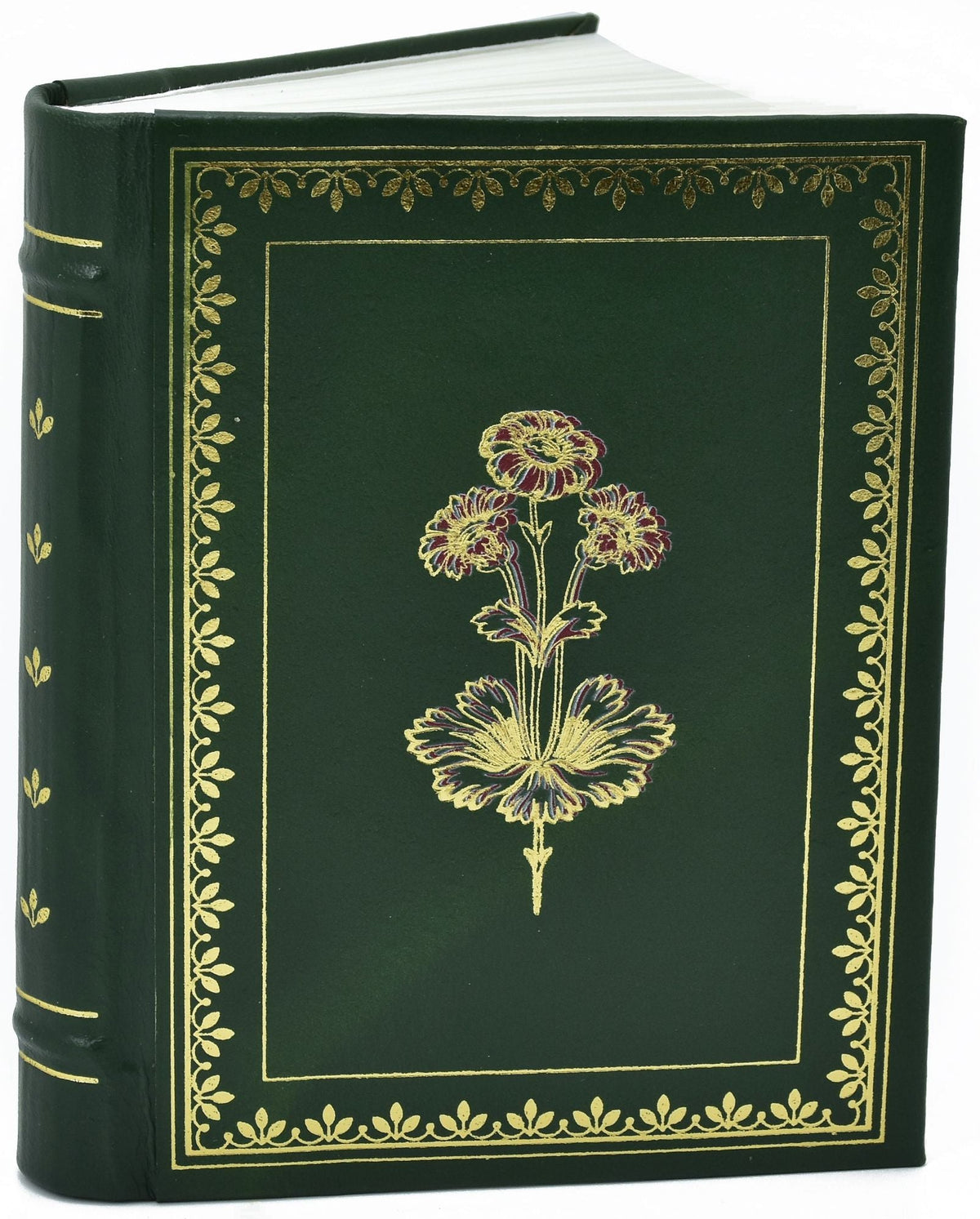 Green Floral Vintage Book Leather Journal