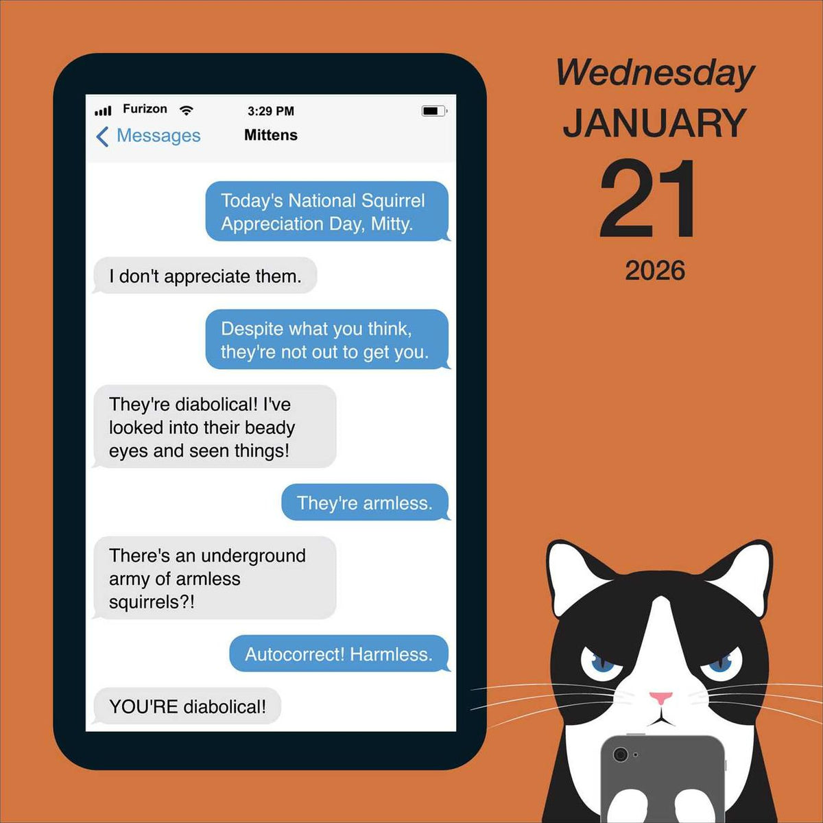 2026 Texts from Mittens the Cat Day-to-Day Calendar