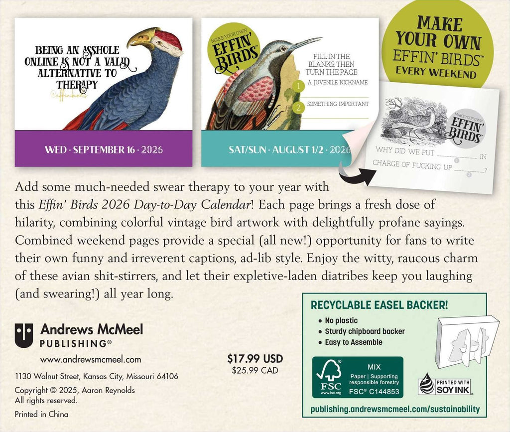 2026 Effin' Birds Day-to-Day Calendar