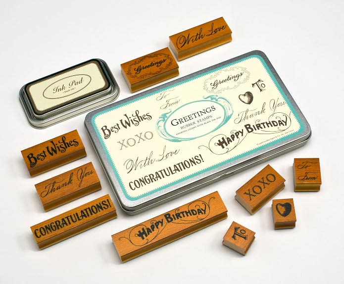 Greetings Rubber Stamp Set