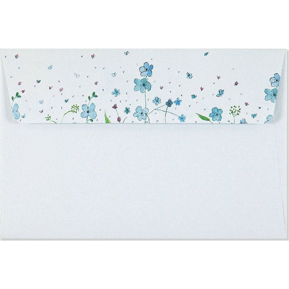 Blue Flowers Stationery Set