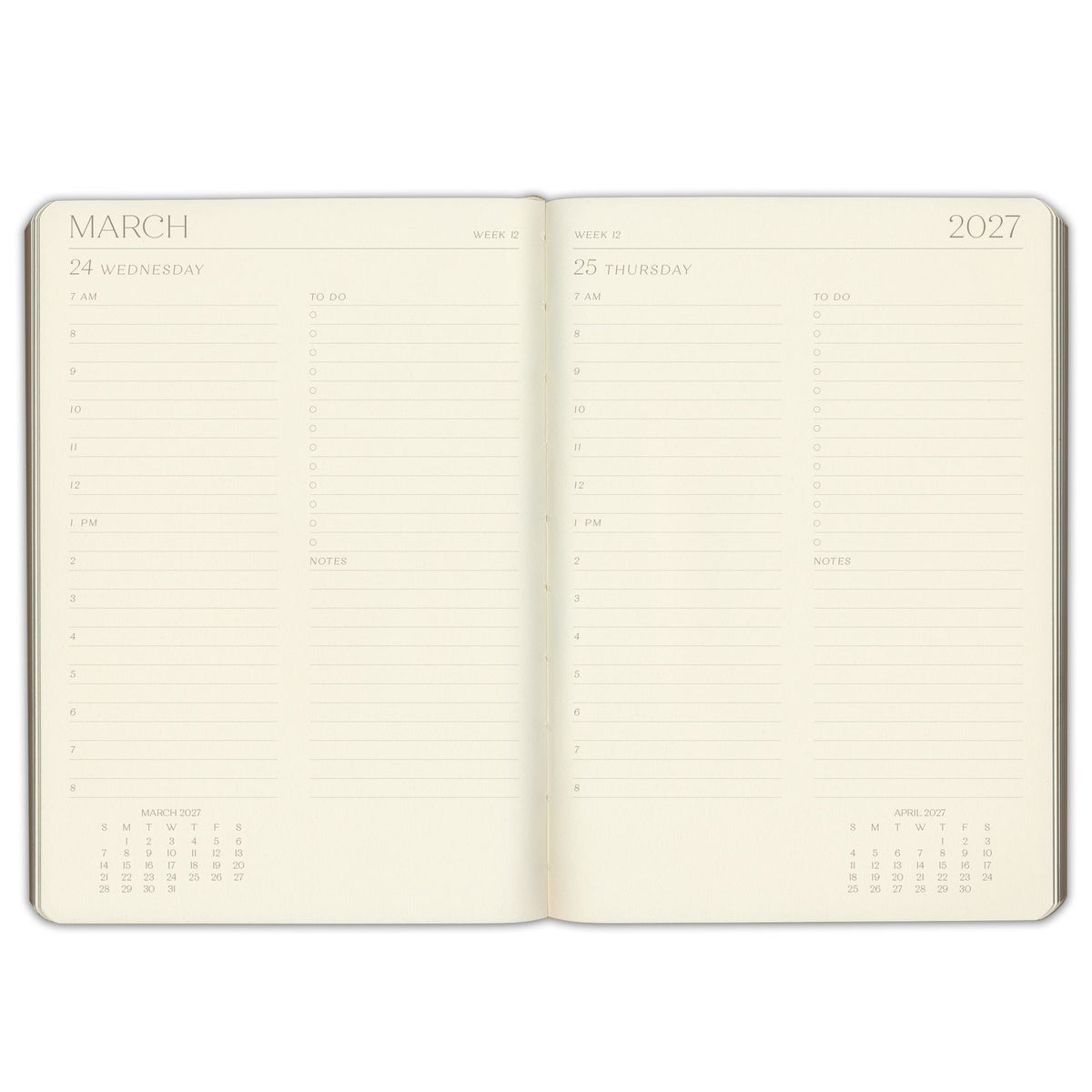 2026-2027 Paper Source Black Leather 12-Month Daily Planner