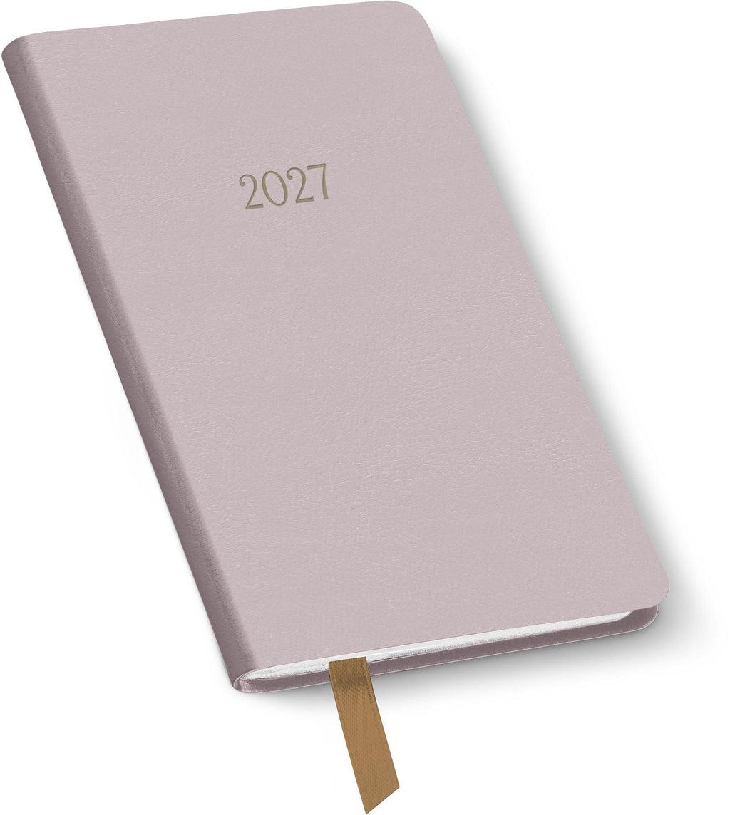 2026-2027 Paper Source Gray Lilac Leather 18-Month Monthly Pocket Planner