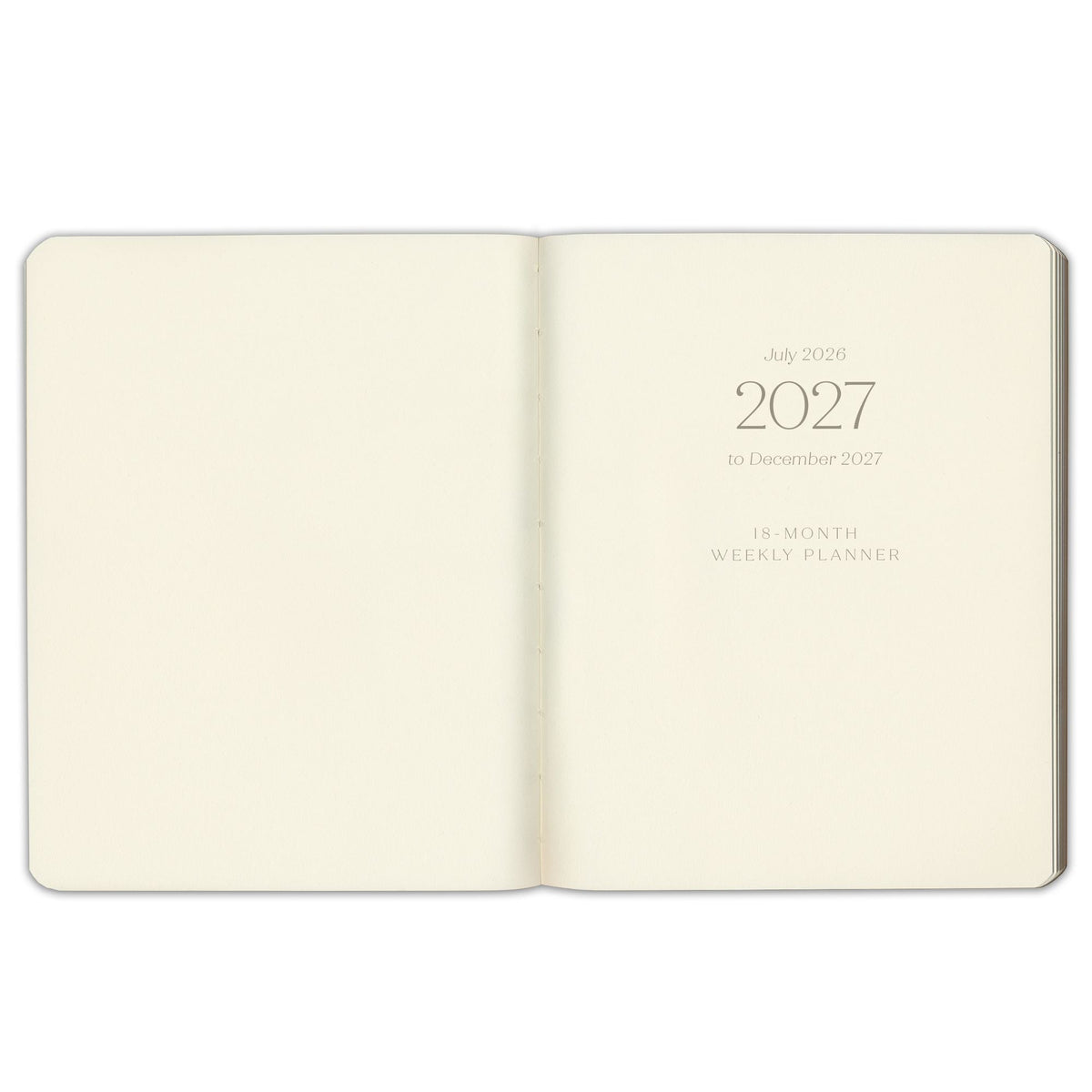 2026-2027 Paper Source Black Leather 18-Month Weekly Desk Planner