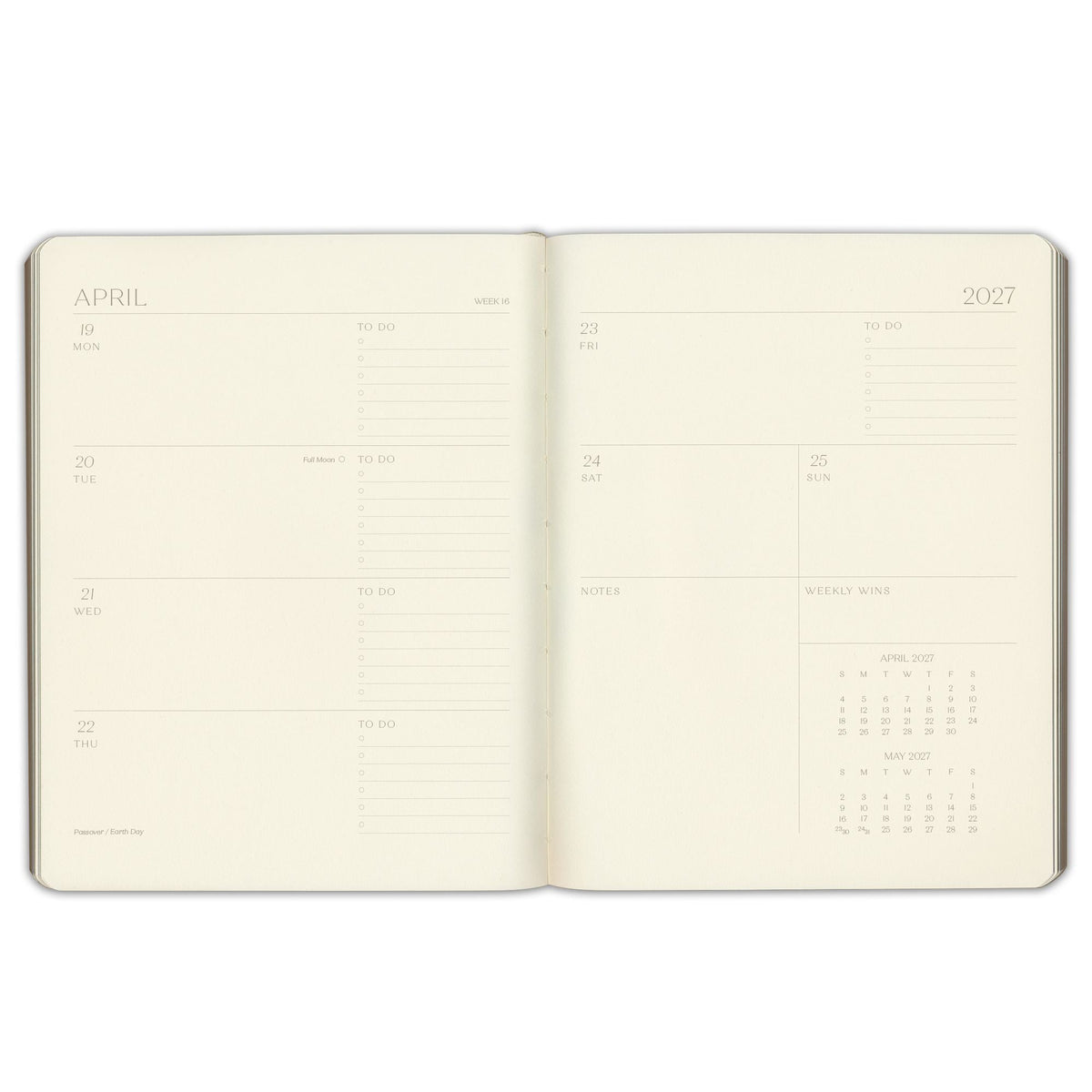 2026-2027 Paper Source Gray Lilac Leather 18-Month Weekly Desk Planner