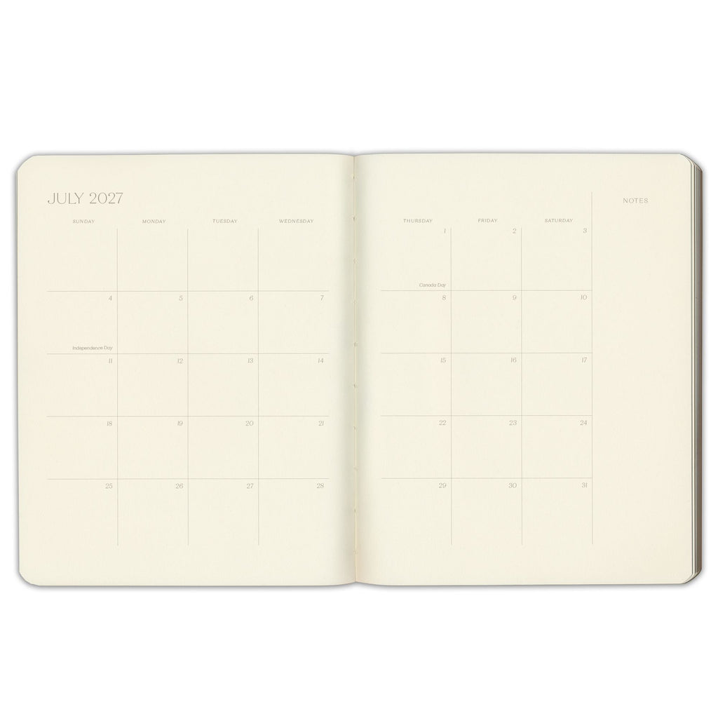 2026-2027 Paper Source Gray Lilac Leather 18-Month Weekly Desk Planner