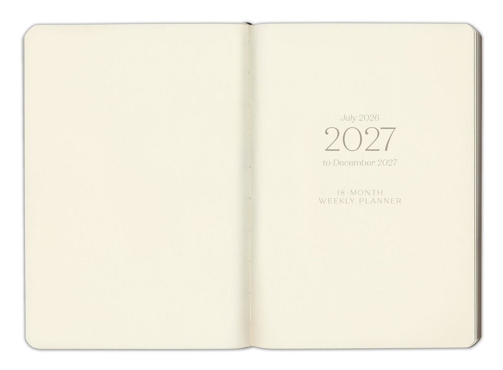 2026-2027 Paper Source Cobalt Blue Leather 18-Month Weekly Pocket Planner