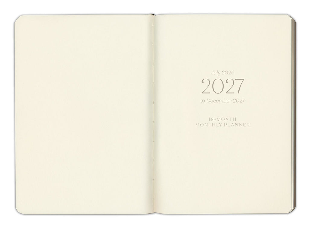 2026-2027 Paper Source Black Leather 18-Month Monthly Pocket Planner