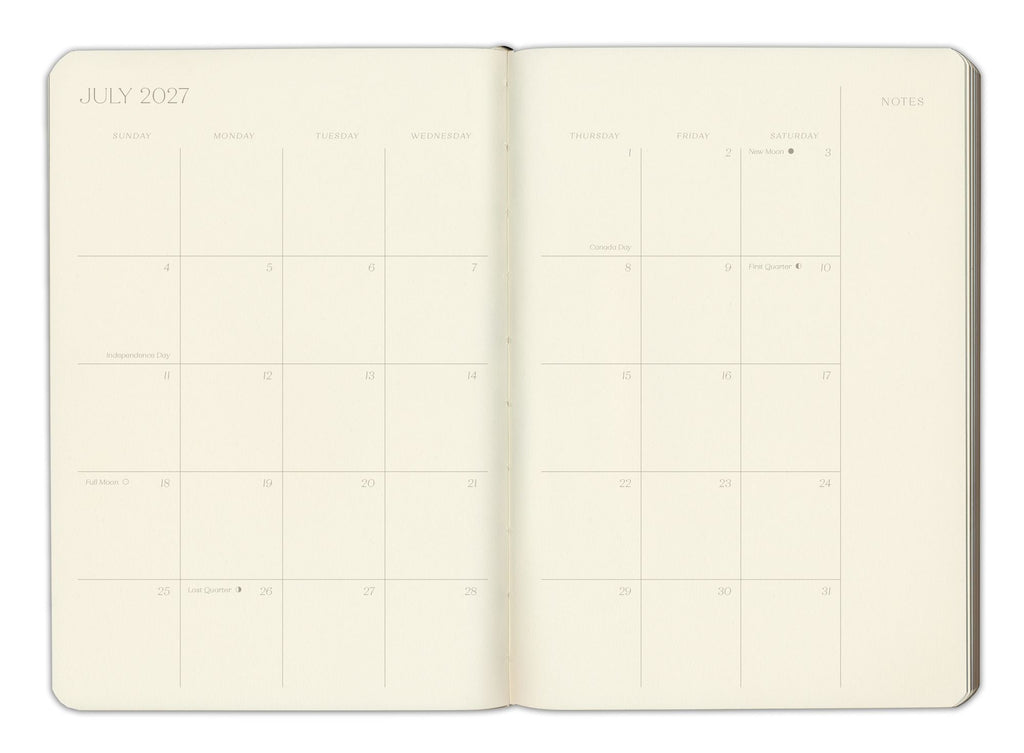 2027 Paper Source Dusty Mauve Monthly Pocket Planner