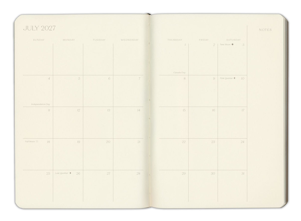 2027 Paper Source Dusty Mauve Monthly Pocket Planner