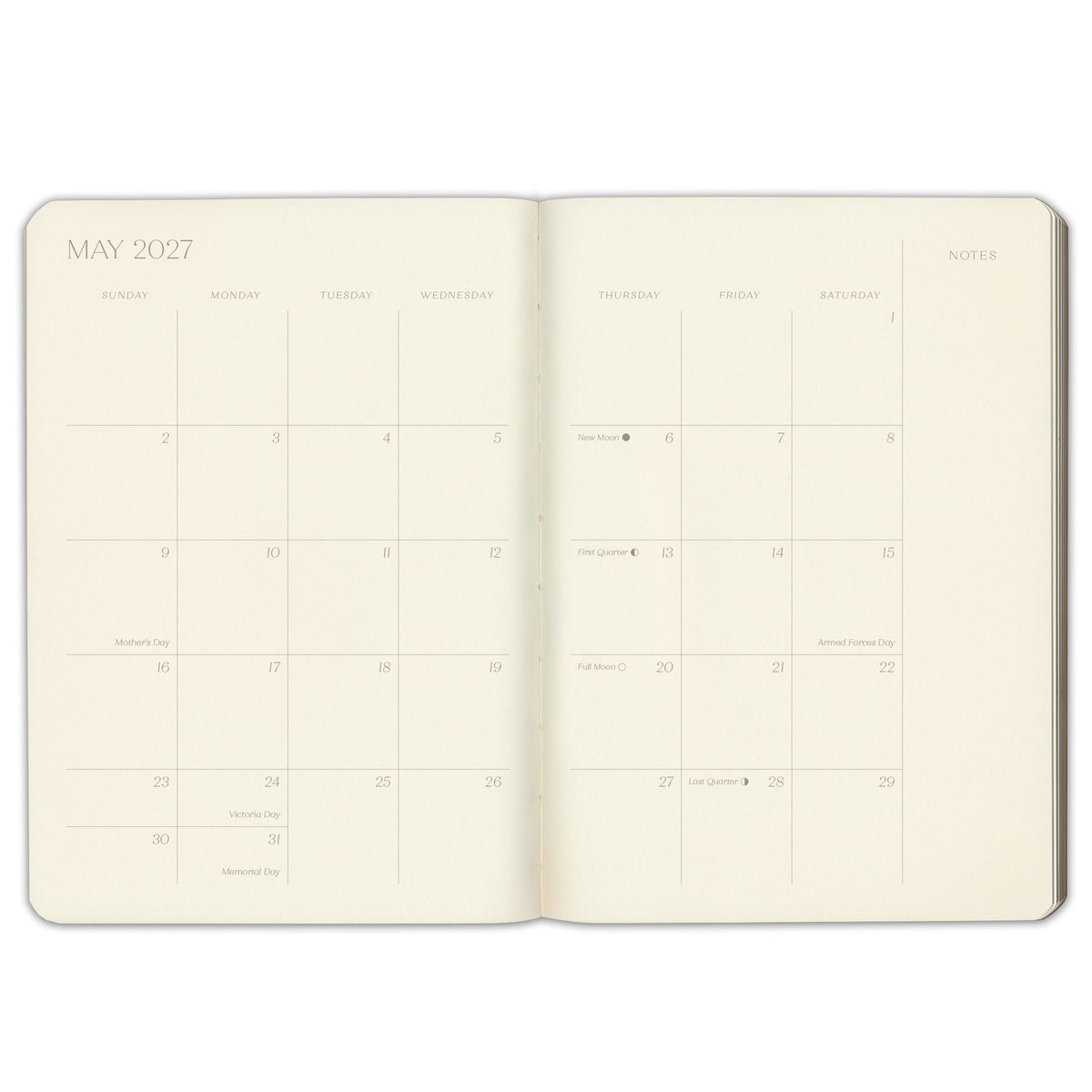 2027 Paper Source Black Weekly Desk Planner