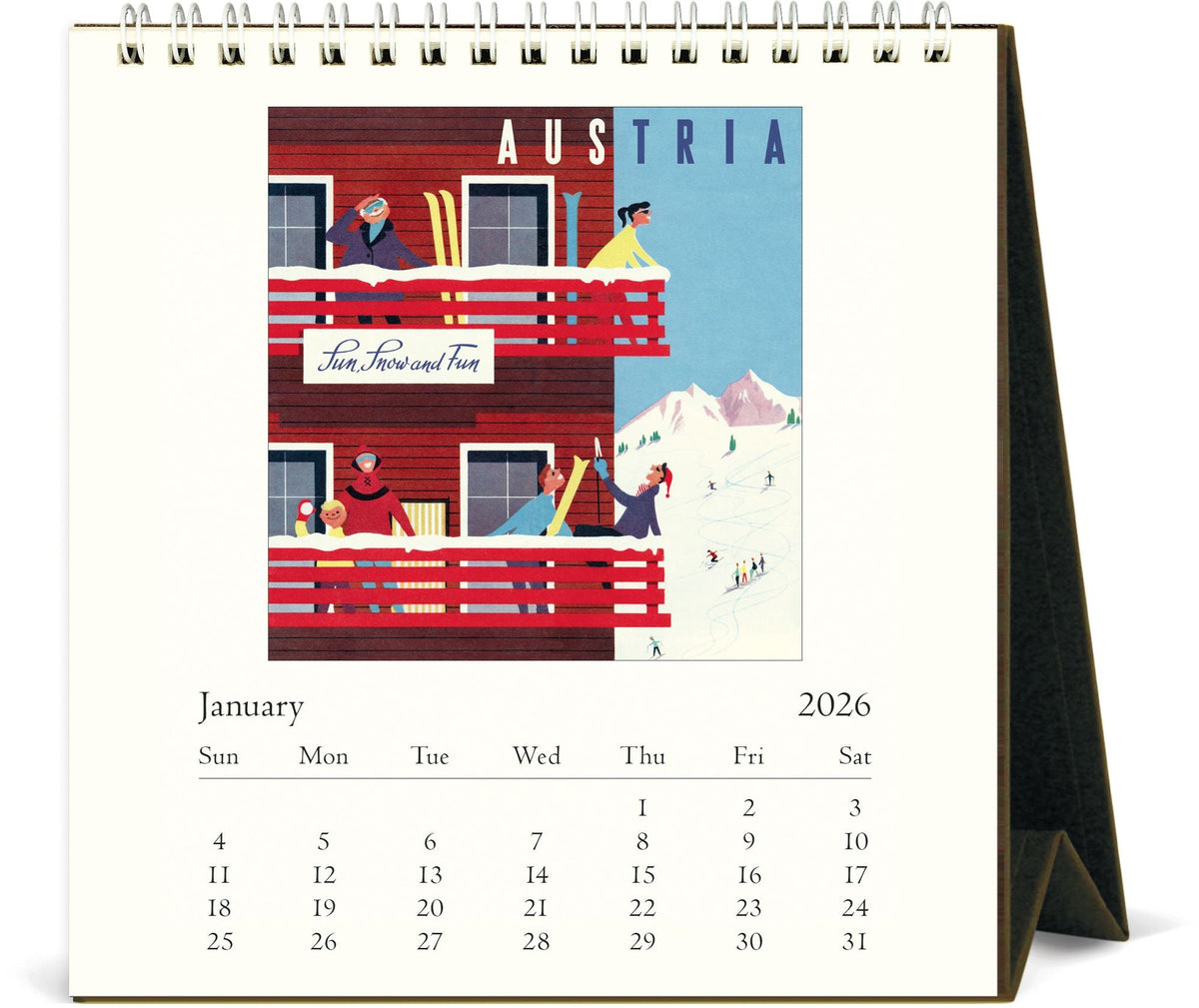 2026 Cavallini Vintage Travel Desk Calendar