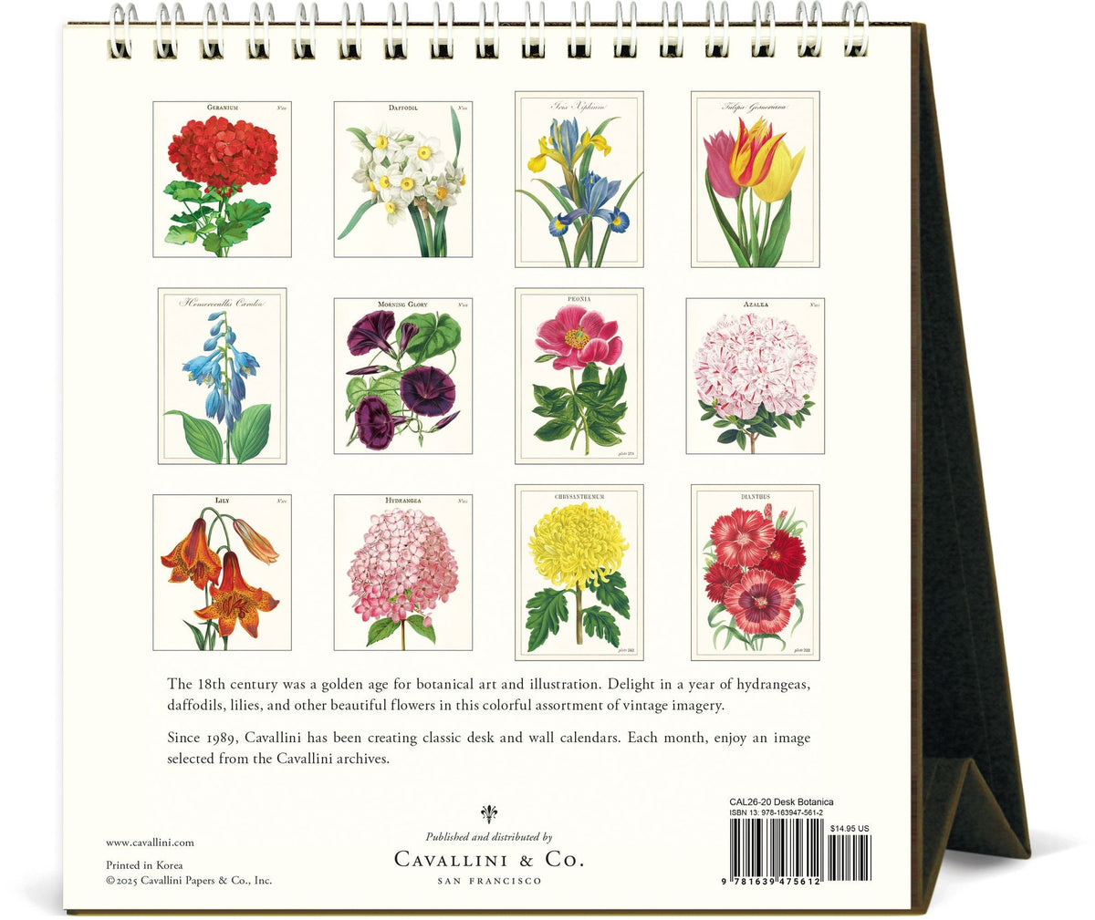 2026 Cavallini Botanica Desk Calendar