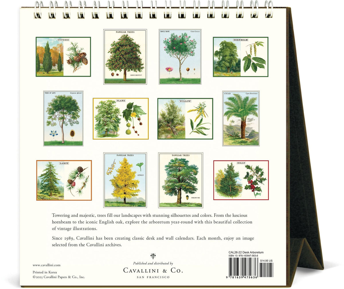2026 Cavallini Arboretum Desk Calendar