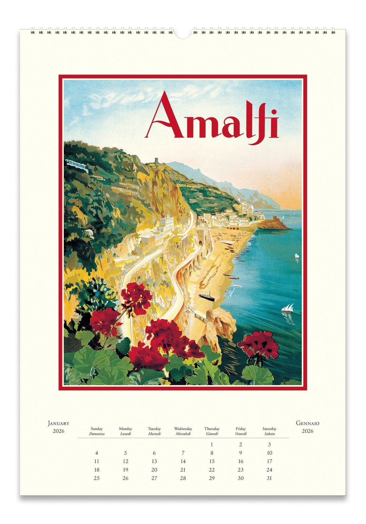 2026 Cavallini Italia Wall Calendar