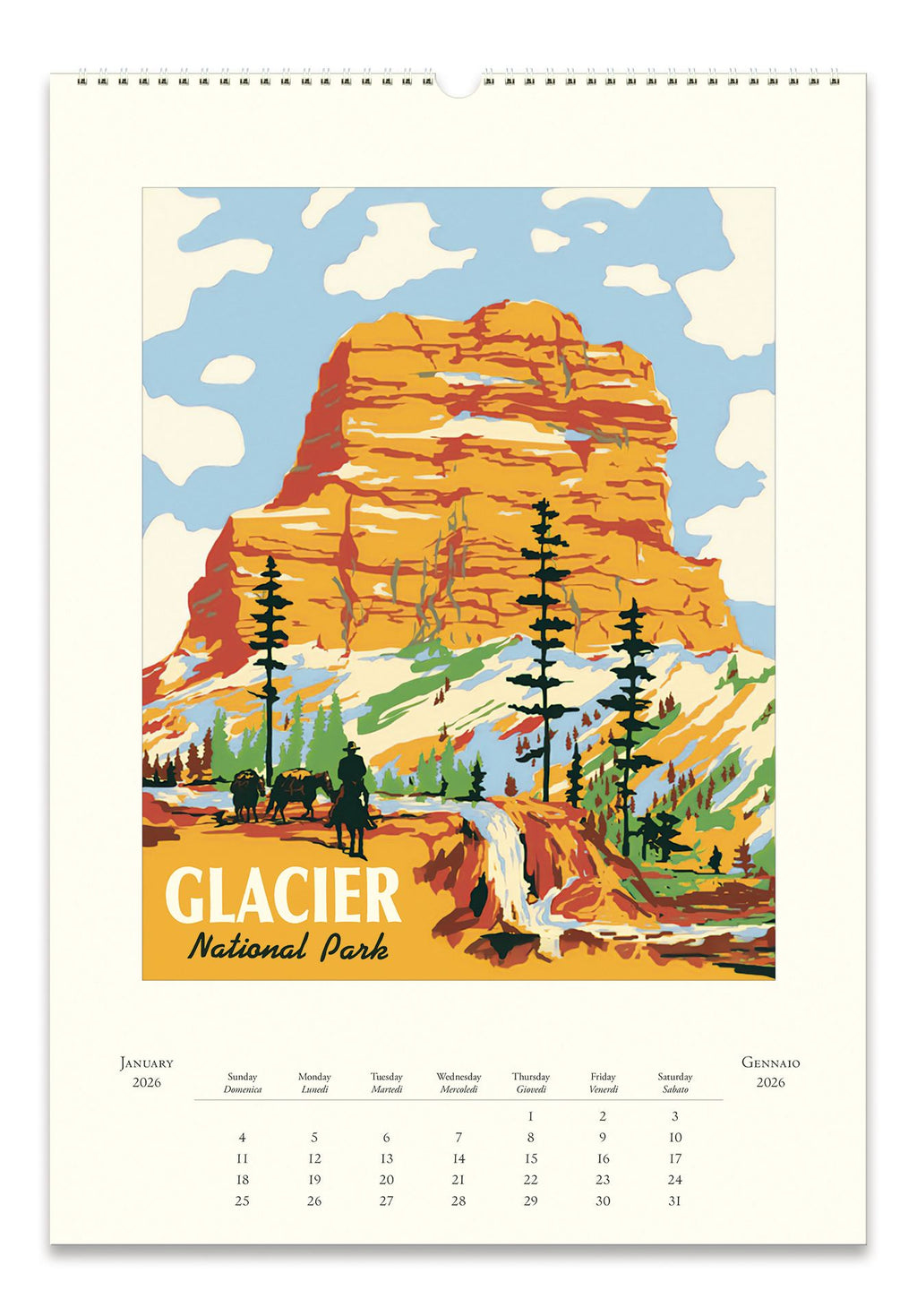 2026 Cavallini National Parks Wall Calendar