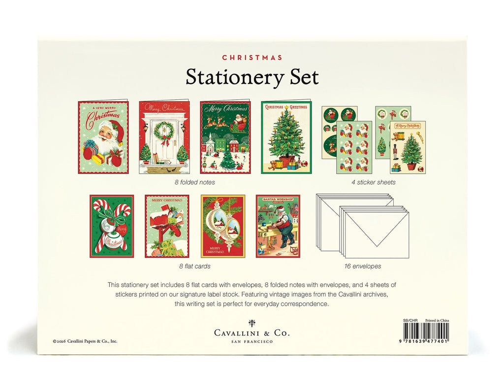 Assorted Christmas Cavallini Stationery Set
