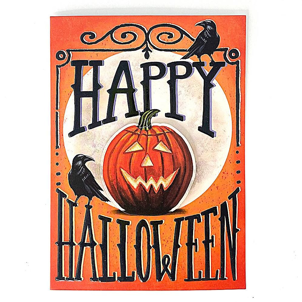 Pumpkin And Crows Halloween Card