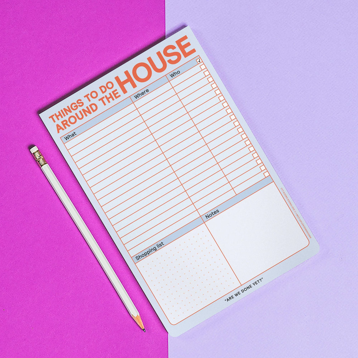 Things to Do Around the House Notepad with Magnet (Pastel Edition)