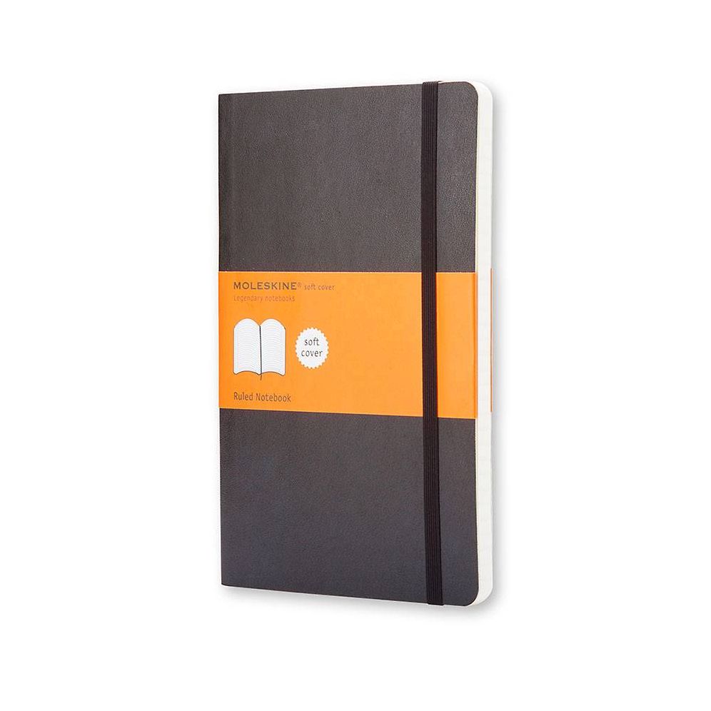 Moleskine Classic Notebook, Large, Ruled, Black, Soft Cover (5 x 8.25)